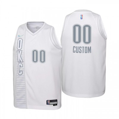 Oklahoma City Thunder Custom Youth Nike White 202122 Swingman Jersey City Edition